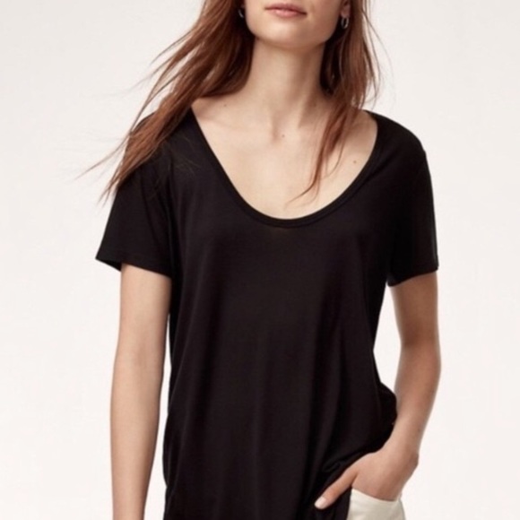 Wilfred Free Scoop Neck Knit Black Tee | Small